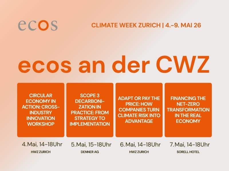 ecos an der ersten Climate Week Zurich